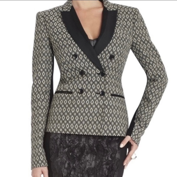 BCBGMaxAzria Jackets & Blazers - BCBGMaxAzria Women’s Diamond Jacquard Clifford Blazer Jacket ~ Size M